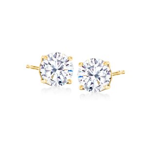 2.00 ct. t.w. CZ Stud Earrings in 14kt Yellow Gold