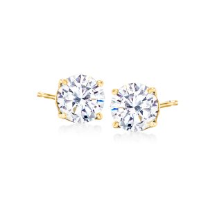 2.00 ct. t.w. CZ Stud Earrings in 14kt Yellow Gold