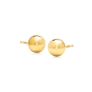 7mm 14kt Yellow Gold Ball Stud Earrings