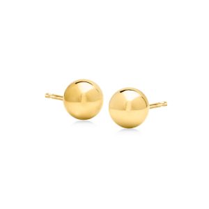 7mm 14kt Yellow Gold Ball Stud Earrings