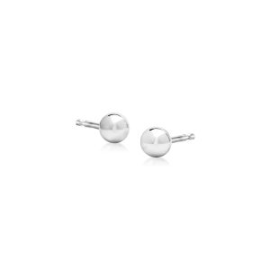 4mm 14kt White Gold Ball Stud Earrings