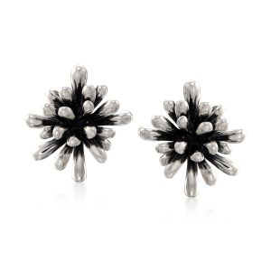 Zina Sterling Silver "Fireworks" Clip-On Earrings