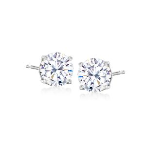 2.00 ct. t.w. CZ Stud Earrings in 14kt White Gold