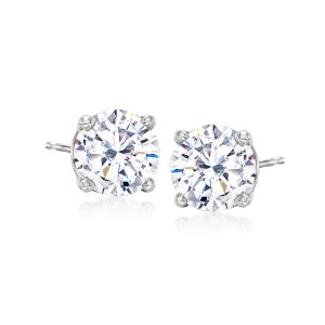3.00 ct. t.w. CZ Stud Earrings in 14kt White Gold
