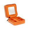 WOLF "Maria" Orange Leather Small Jewelry Zip Case