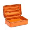 WOLF "Maria" Orange Leather Medium Jewelry Zip Case