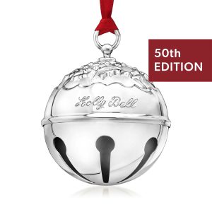 Reed & Barton 2025 Annual Silver Plate Holly Bell Ornament - 50th Edition