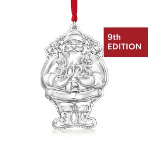 Wallace 2025 Sterling Silver Annual Santa Ornament - 9th Edition