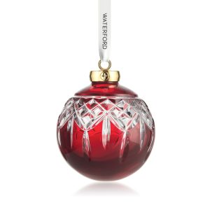 Waterford Crystal "Lismore" Red Bauble Ornament