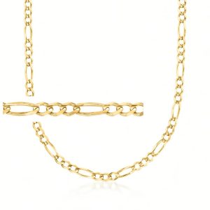 Men's 3.8mm 14kt Yellow Gold Figaro-Link Necklace