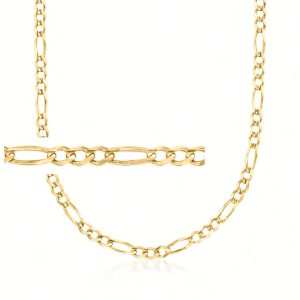 Men's 3.8mm 14kt Yellow Gold Figaro-Link Necklace