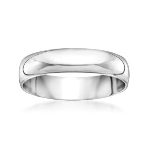 Men's 5mm 14kt White Gold Band