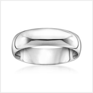 Men's 6mm 14kt White Gold Band