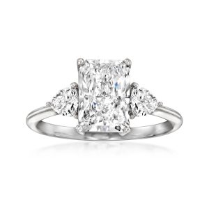 2.50 ct. t.w. Radiant and Trillion-Cut Lab-Grown Diamond Ring in 14kt White Gold