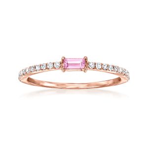 .10 Carat Pink Sapphire and .20 ct. t.w. Diamond Ring in 14kt Rose Gold