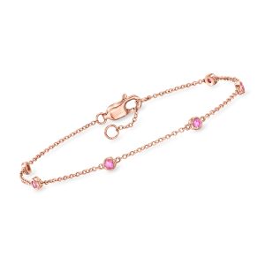 .20 ct. t.w. Pink Sapphire Station Bracelet in 14kt Rose Gold