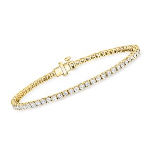 3.00 ct. t.w. Lab-Grown Diamond Tennis Bracelet in 18kt Gold Over Sterling
