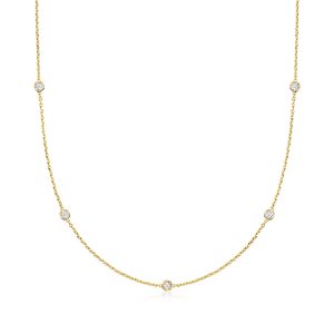 .50 ct. t.w. Lab-Grown Diamond Station Necklace in 18kt Gold Over Sterling