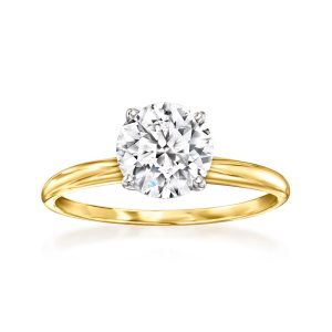 1.50 Carat Lab-Grown Diamond Solitaire Ring in 14kt Yellow Gold
