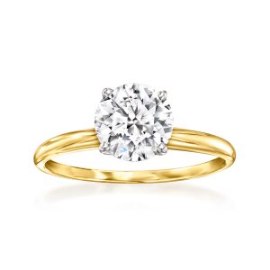 1.50 Carat Lab-Grown Diamond Solitaire Ring in 14kt Yellow Gold