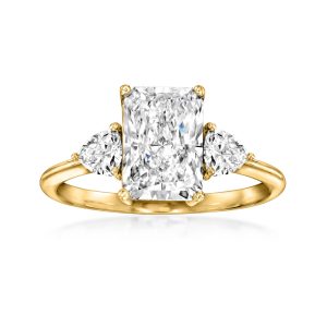 2.50 ct. t.w. Radiant and Trillion-Cut Lab-Grown Diamond Ring in 14kt Yellow Gold