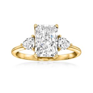 2.50 ct. t.w. Radiant and Trillion-Cut Lab-Grown Diamond Ring in 14kt Yellow Gold