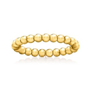 3mm 14kt Yellow Gold Bead Stretch Ring