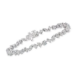 7.00 ct. t.w. Multi-Shaped Lab-Grown Diamond Tennis Bracelet in 14kt White Gold