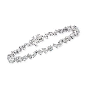 7.00 ct. t.w. Multi-Shaped Lab-Grown Diamond Tennis Bracelet in 14kt White Gold