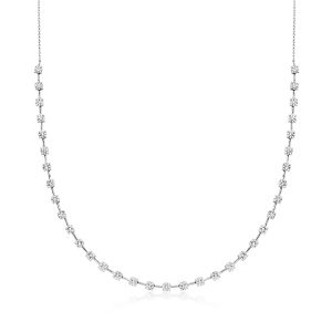 5.00 ct. t.w. Lab-Grown Diamond Station Necklace in 14kt White Gold