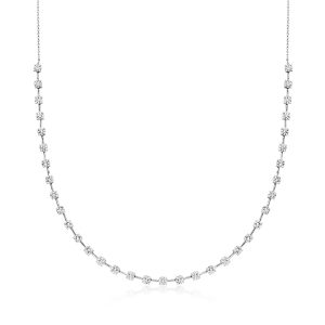 5.00 ct. t.w. Lab-Grown Diamond Station Necklace in 14kt White Gold