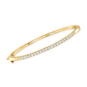 1.00 ct. t.w. Lab-Grown Diamond Bangle Bracelet in 18kt Gold Over Sterling