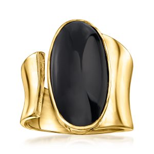 Onyx Wrap Ring in 18kt Gold Over Sterling