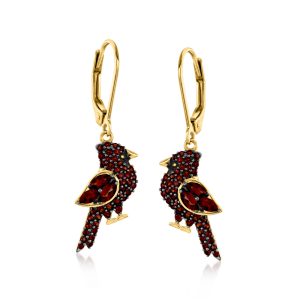 .80 ct. t.w. Garnet Cardinal Drop Earrings in 18kt Gold Over Sterling