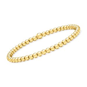 Italian 4mm 18kt Gold Vermeil Bead Stretch Bracelet