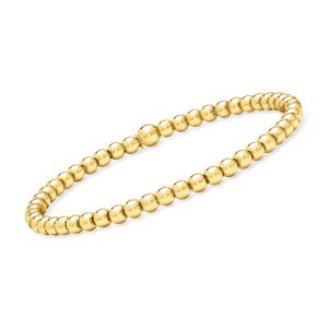 Italian 4mm 18kt Gold Vermeil Bead Stretch Bracelet