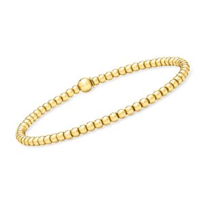 Italian 3mm 18kt Gold Vermeil Bead Stretch Bracelet