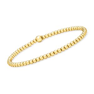 Italian 3mm 18kt Gold Vermeil Bead Stretch Bracelet