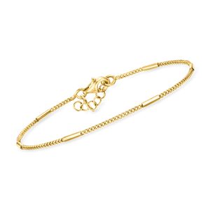 Italian 18kt Gold Vermeil Bar and Curb-Link Station Bracelet