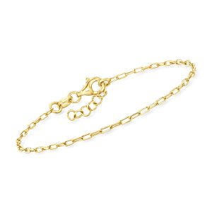 Italian 1.6mm 18kt Gold Vermeil Mini Paper Clip Link Bracelet