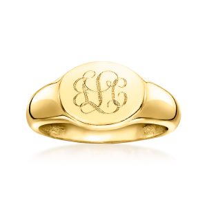 18kt Gold Vermeil Personalized Oval Signet Ring