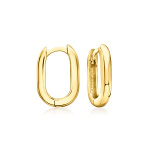 18kt Gold Vermeil Oval Huggie Hoop Earrings