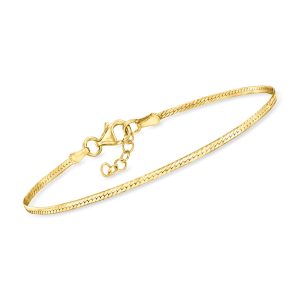 Italian 1.6mm 18kt Gold Vermeil Herringbone Bracelet