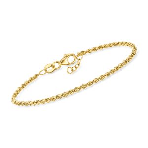 Italian 2mm 18kt Gold Vermeil Rope-Chain Bracelet