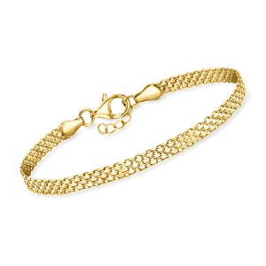 Italian 3.7mm 18kt Gold Vermeil Bismark-Link Bracelet
