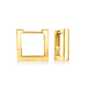 18kt Gold Vermeil Square Huggie Hoop Earrings. 1/2"