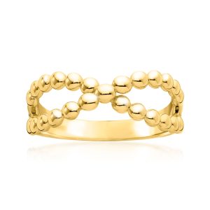 18kt Gold Vermeil Crisscross Bead Ring