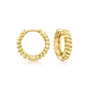 18kt Gold Vermeil Shrimp Huggie Hoop Earrings. 1/2"