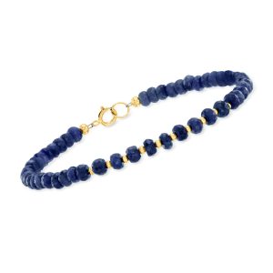 25.00 ct. t.w. Sapphire Bead Bracelet in 10kt Yellow Gold