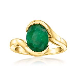 2.70 Carat Emerald Swirl Ring in 18kt Gold Over Sterling